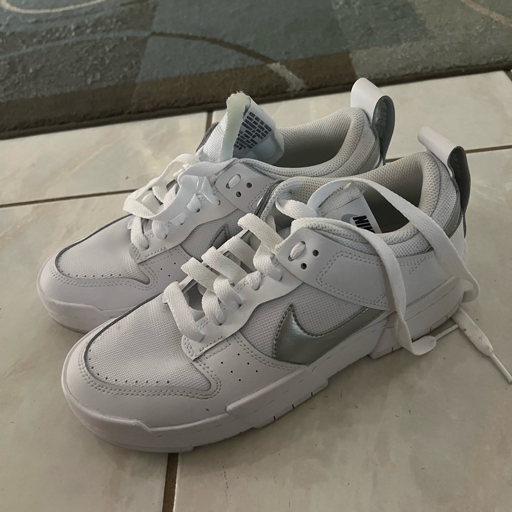Nike dunk lows white and silver